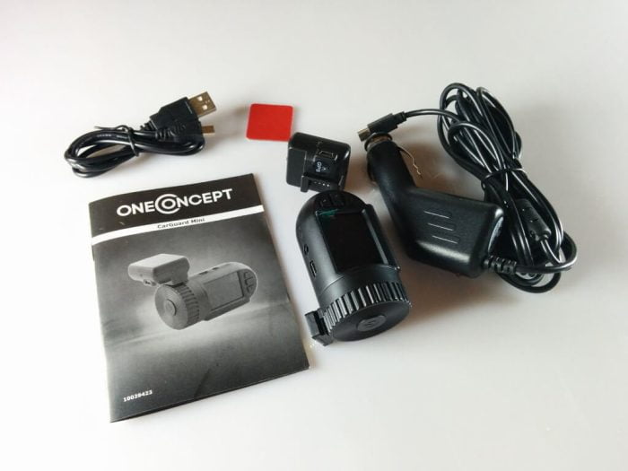 Test OneConcept Dash Cam - Contenu de la livraison