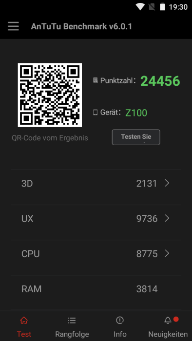 Тест AnTuTu Benchmark