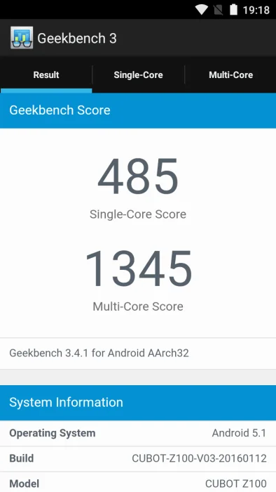 Prueba de punto de referencia Geekbench