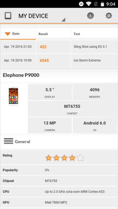 Elephone P9000 3DMark