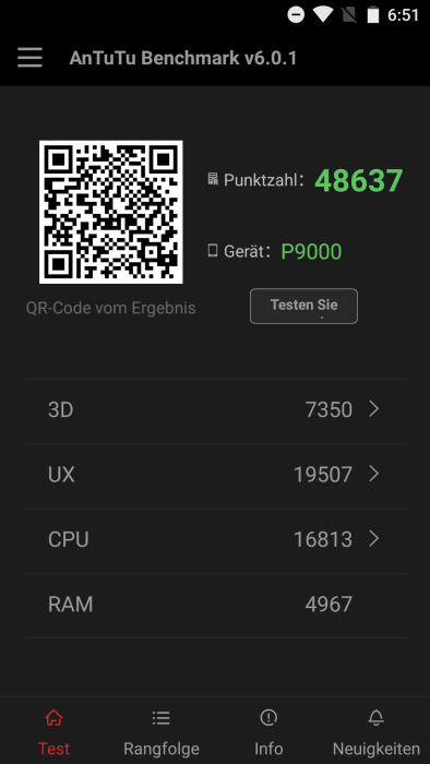 Benchmark Elephone P9000 AnTuTu