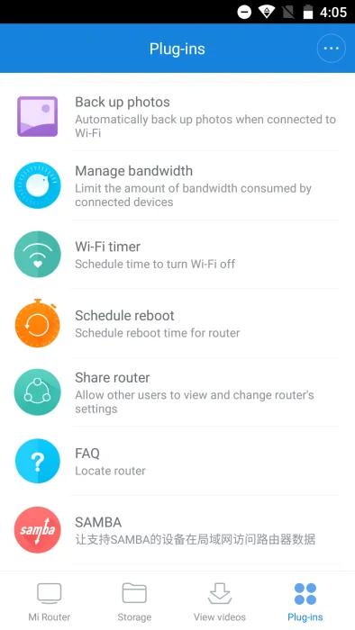 Aplicación MiWiFi Router
