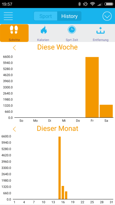 Schrittzähler Graph iWOWN i5