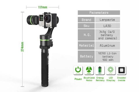 STABILISATEUR,H5 Black--Stabilisateur de téléphone portable PTZ à 3 STABILISATEUR,H5 Black--Stabilisateur de téléphone portable PTZ à 3