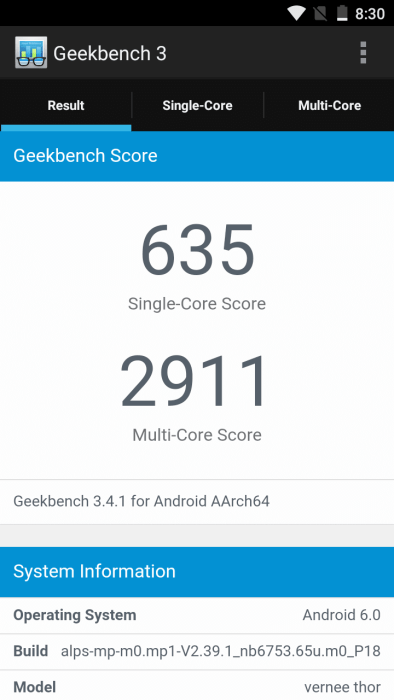 Geekbench 3 benchmark