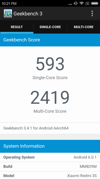 3S Geekbench 3