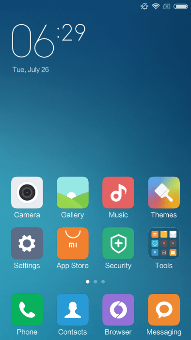 Redmi 3S homescreen