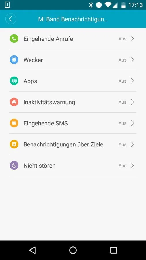 MiFit Einstellungen