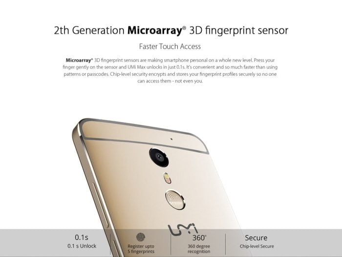 UMi Max fingerprint scanner