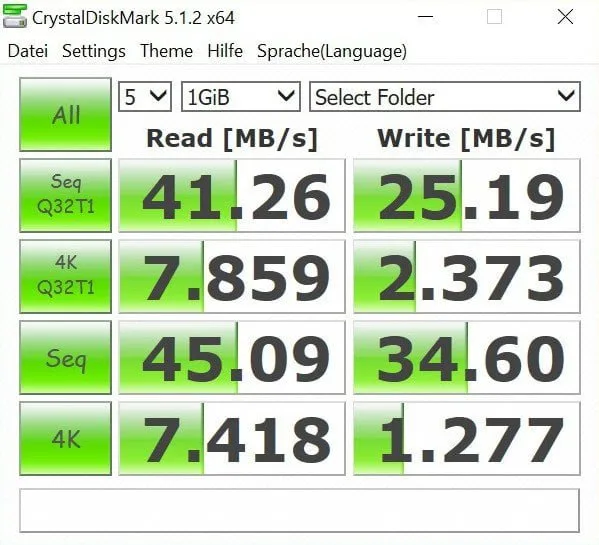CrystalDiskMark SD Test