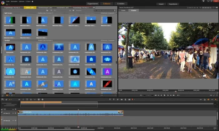 Interfaz de usuario de Pinnacle Studio