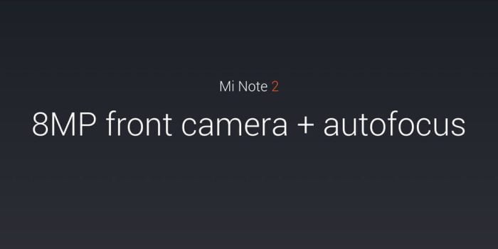 Xiaomi Mi Note 2 caméra frontale