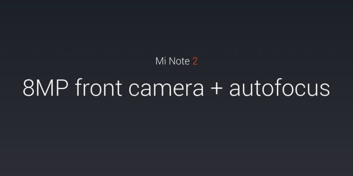 Xiaomi Mi Note 2 camera aan de voorkant