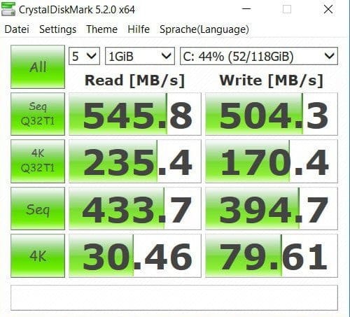 Prueba CrystalDiskMark