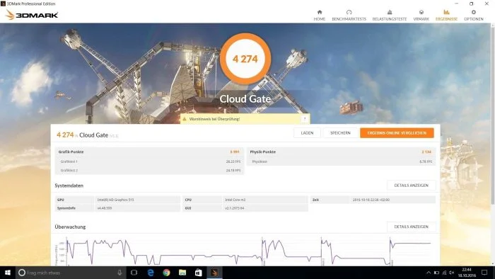 3DMark Bechmarktest Cloudgate