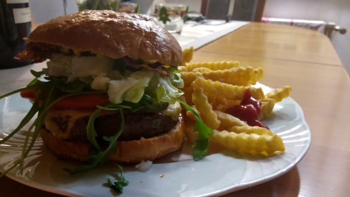 Hamburguesa de tiro de prueba