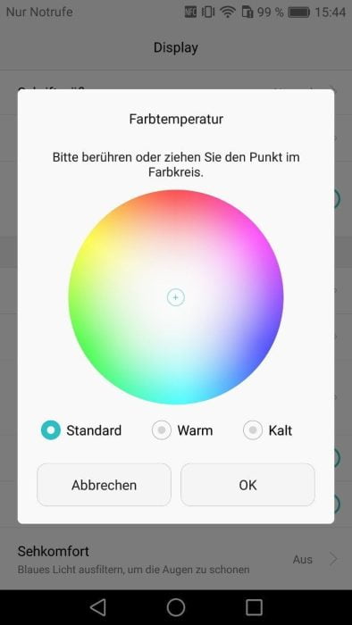 EMUI display settings