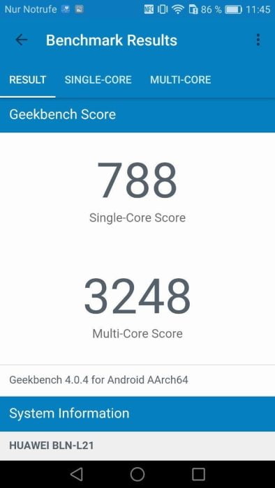 Benchmark do Geekbench