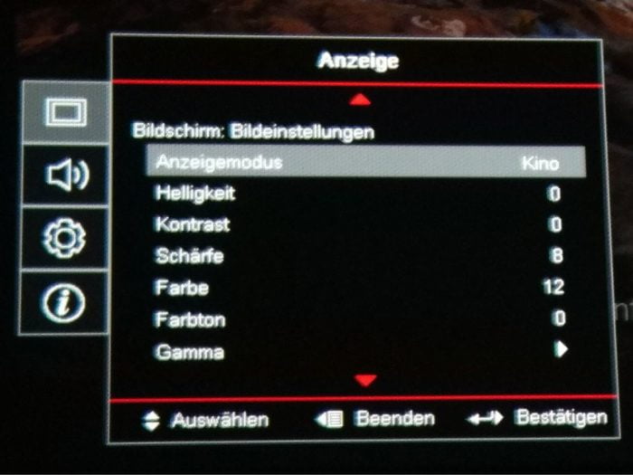 Pantalla de configuración (2)