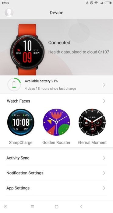 Aplicativo de relógio Amazfit (1)