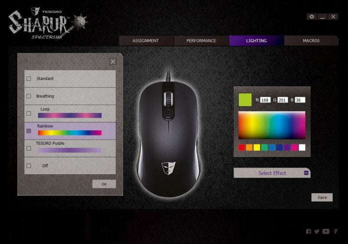Choix de couleur LED