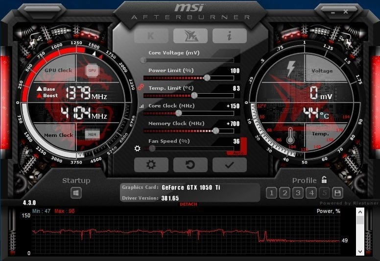 MSI Afterburner overklokt