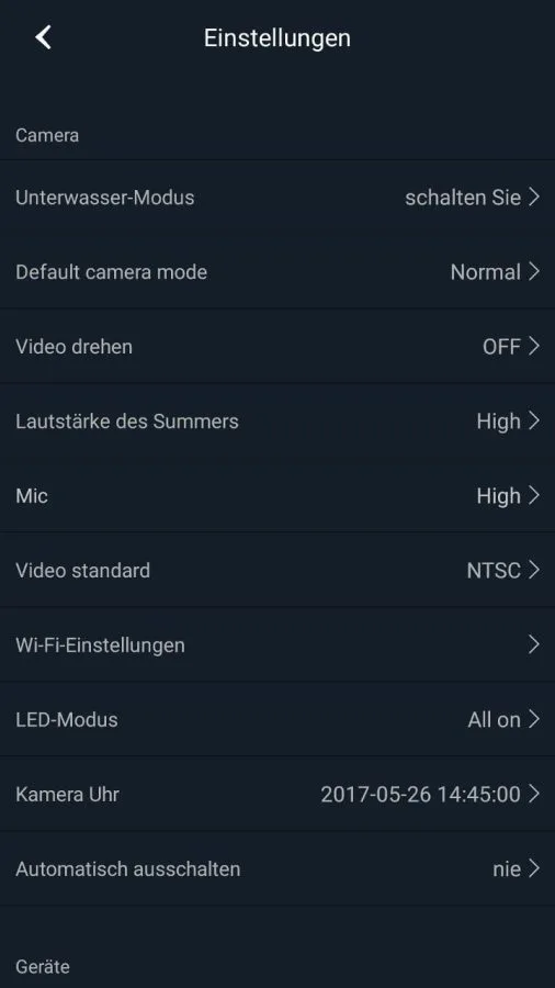 Nastavení fotoaparátu