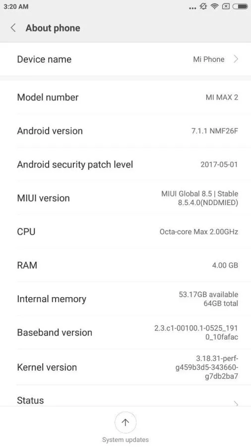 Σύστημα MIUI 8.5