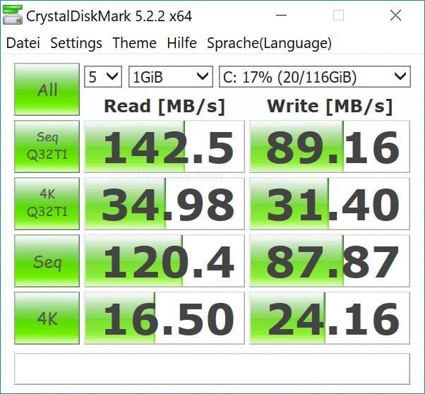 CrystalDiskMark benchmark