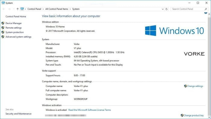 Vorke V1 Plus Windows 10