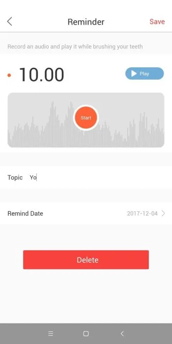 Oclean app - φωνητικό μήνυμα