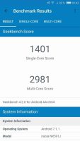 Nubia Z17 Lite recenze - Geek Bench Benchmark