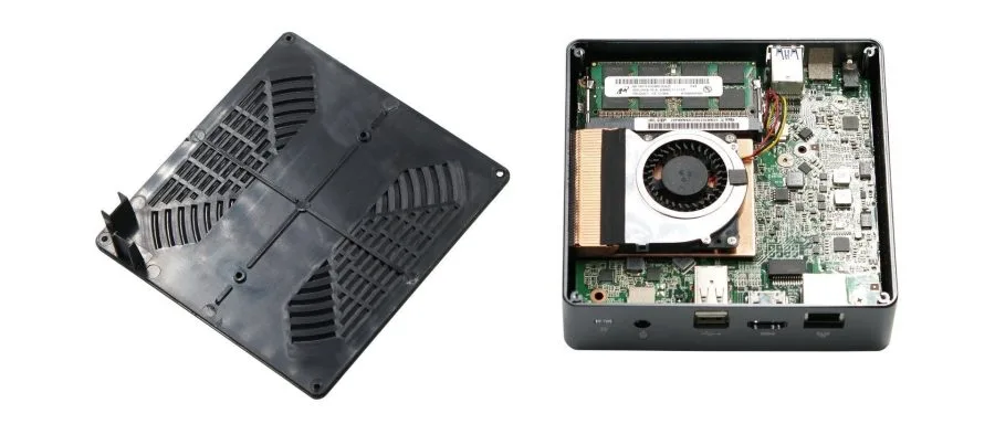 Vista inferior del hardware