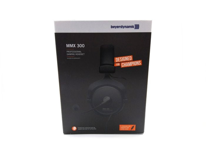 Achterkant van de doos van de beyerdynamic MMX 300 2nd-generatie