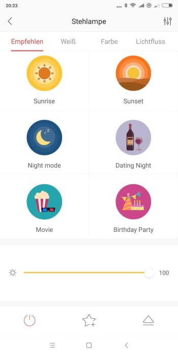 Yeelight app scener