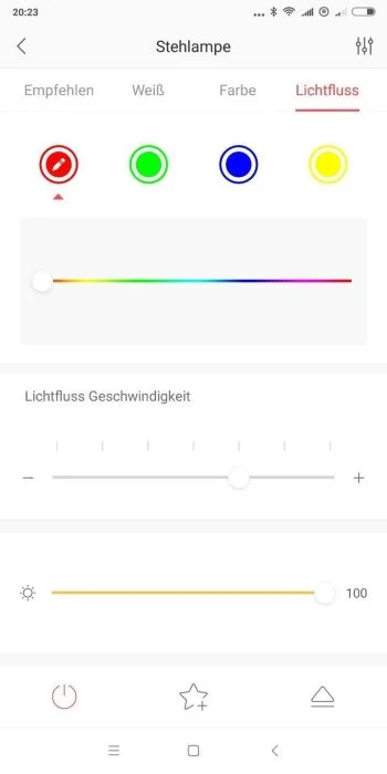 Efectos de la aplicación Yeelight