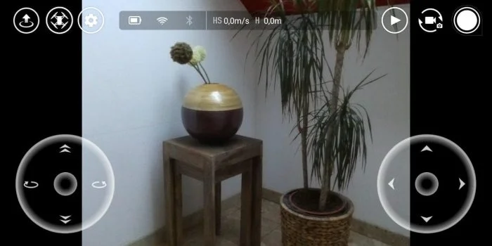 Imagen en vivo de la aplicación Tello con superposición