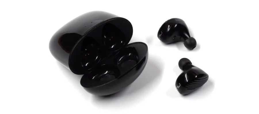 Fones de ouvido com estojo de carregamento