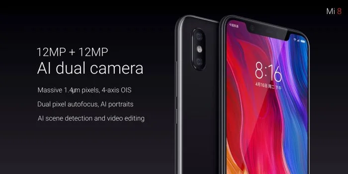 La caméra principale double du Xiaomi Mi8