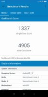 Geekbench αποτέλεσμα μέτρησης του Xiaomi Redmi Σημείωση 5