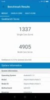 Geekbench meetresultaat van de Xiaomi Redmi Note 5