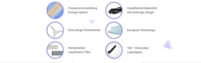 Bürsten und Filter des 360 Saugroboters