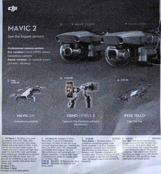 Vazamento de zoom do DJI Mavic 2 Pro e Mavic 2