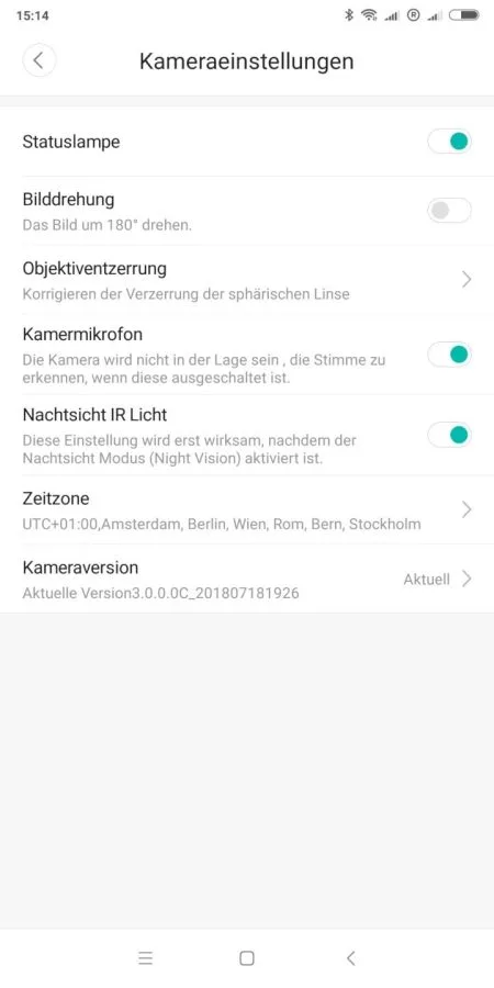 kamerainställningar