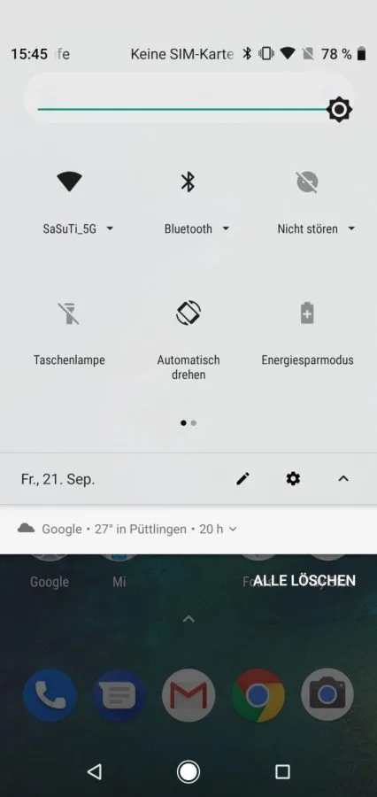 Mi A2 Lite Benutzeroberfläche Schnellstartleiste