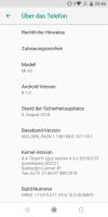 Información del sistema de Android de Xiaomi Mi A2