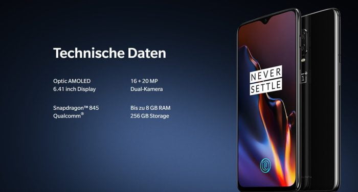 Datos técnicos de OnePlus 6T