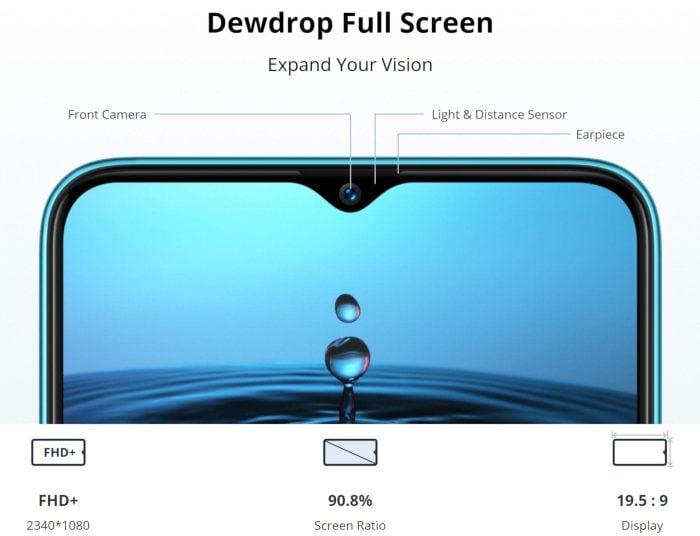 Display a goccia di rugiada di Oppo Realme 2