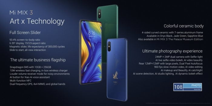 Here you can buy the Xiaomi Mi Mix 3.