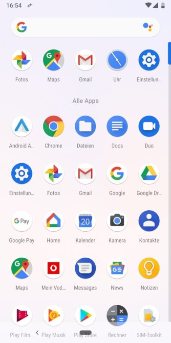Google Pixel 3 Appdrawer